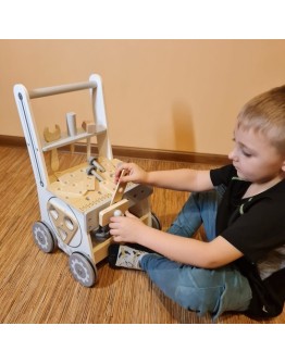 Детска работилница Уокър с дървени инструменти 3в1